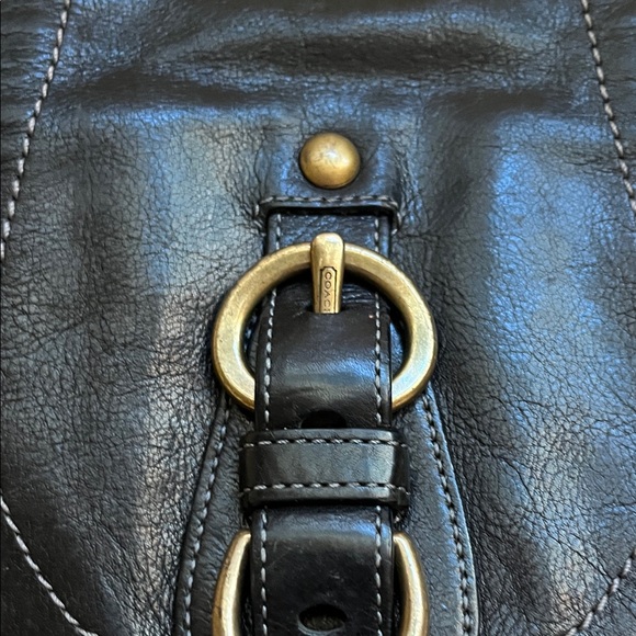 Coach Black Leather Crossbody Bag with Gold Hardware - Picture 7 of 7
